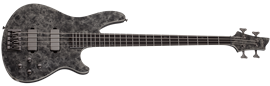 Schecter DIAMOND SERIES MVP  Vince Price C-4   Satin Black Reign  4-String Electric  Bass Guitar 2023